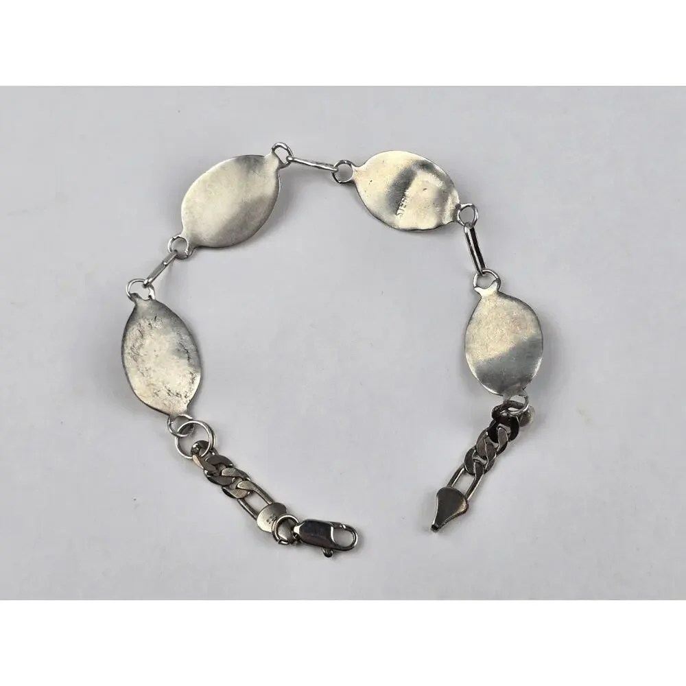 2x Navajo DY Sterling Bear paw Turquoise Repurposed Bracelet links 8
